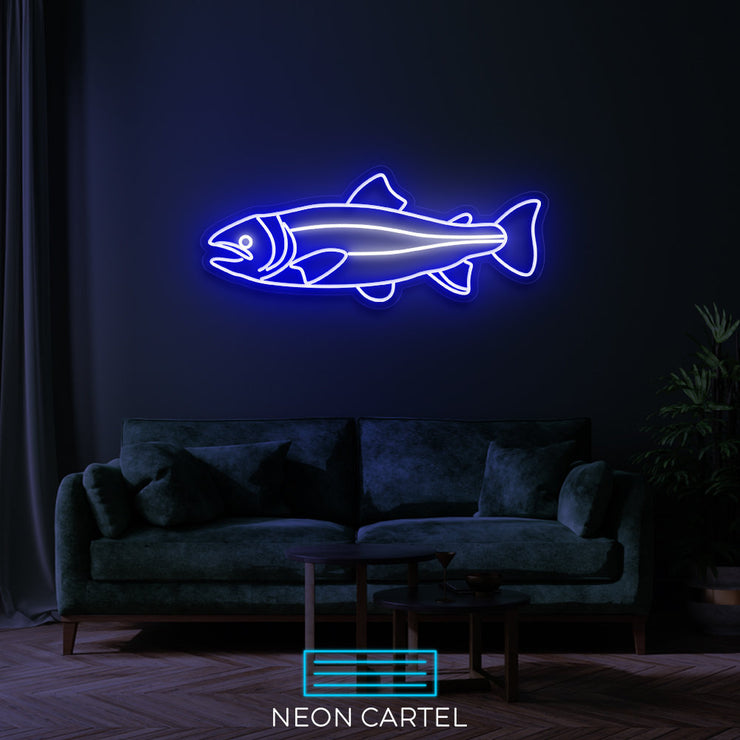 Salmon Neon Led Sign, FishShaped Light, SalmonFish Lamp, Fisherman Decor, OceanicAmbiance Neon, SeaLifeIllumination, SeafoodInspired Neon