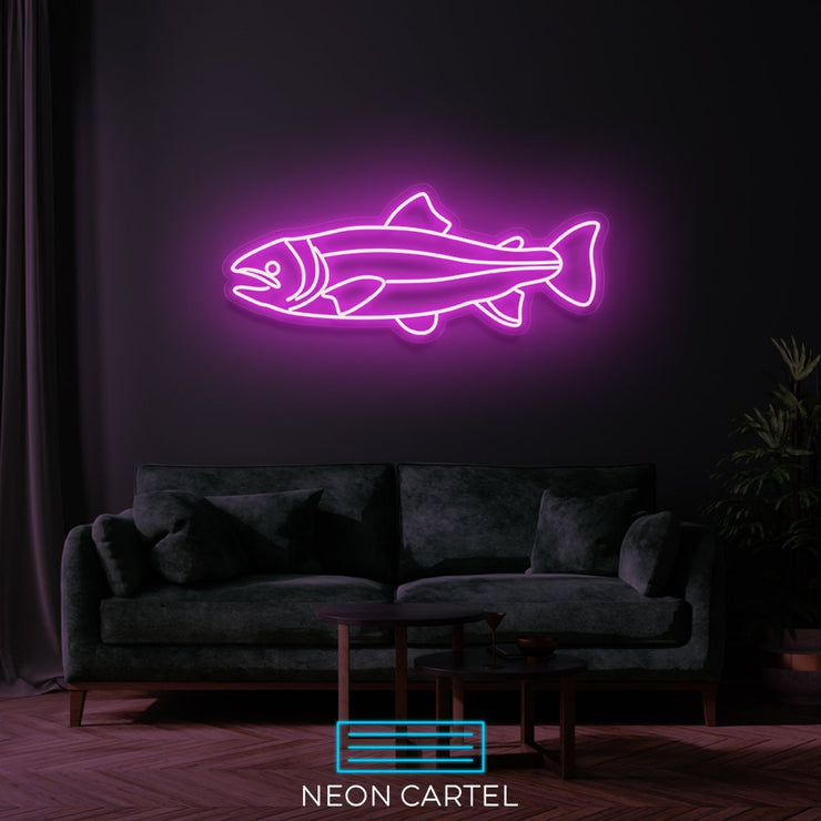 Salmon Neon Led Sign, FishShaped Light, SalmonFish Lamp, Fisherman Decor, OceanicAmbiance Neon, SeaLifeIllumination, SeafoodInspired Neon