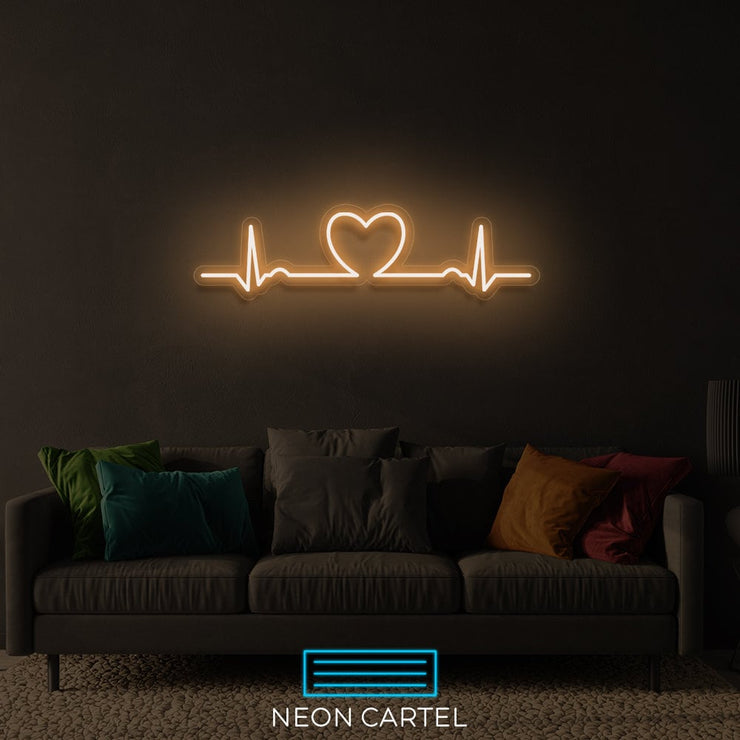 Heartbeat Neon Art Sign Light Lamp Illuminate Shop Office Living Room Interior Design Custom