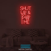 Shut Up And Kiss Me Sign Neon Light, Shut Up And Kiss Me Neon Light, Gift Neon LED Light, Neon Gift, Neon Led, Room Decor Neon Light