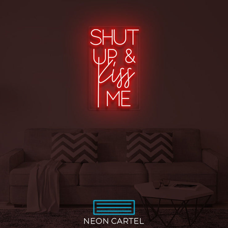 Shut Up And Kiss Me Sign Neon Light, Shut Up And Kiss Me Neon Light, Gift Neon LED Light, Neon Gift, Neon Led, Room Decor Neon Light