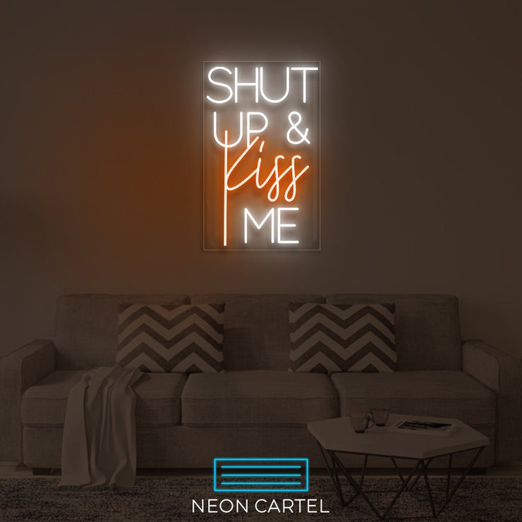 Shut Up And Kiss Me Sign Neon Light, Shut Up And Kiss Me Neon Light, Gift Neon LED Light, Neon Gift, Neon Led, Room Decor Neon Light