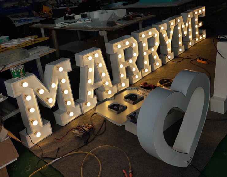 Wedding Ceremony, Marriage, Love, Bride Marquee Letters LED Neon Light, Lighted Marquee Letters, Illuminated Letters, Big Neon Letters Sign